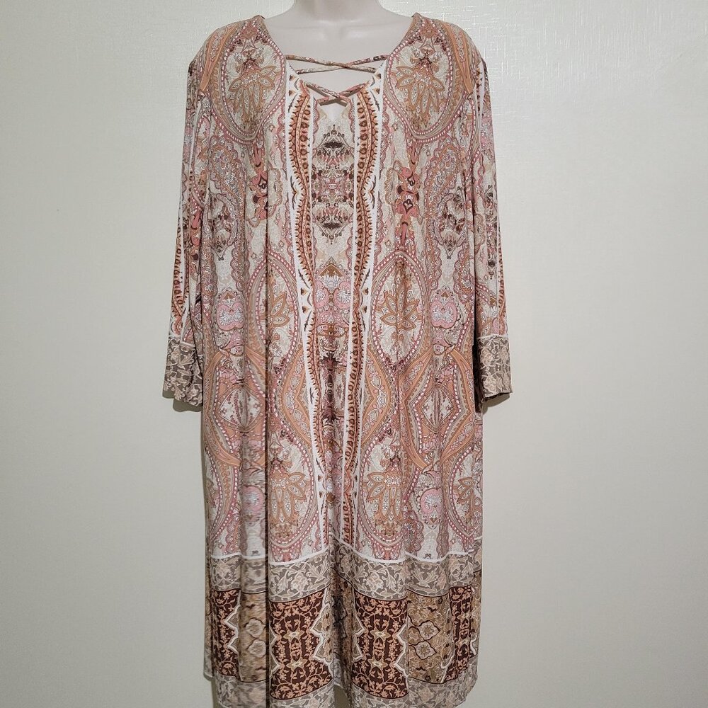 Chico's 3/4 Sleeve Knit Swing Dress